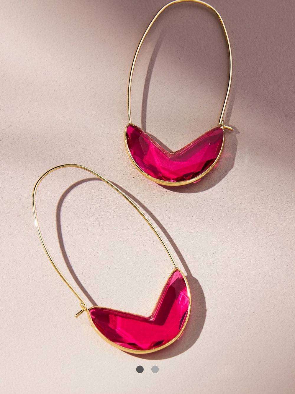 NWT Anthropologie Botanist Abroad Resin V-Cut Drop Earrings Gold Tone